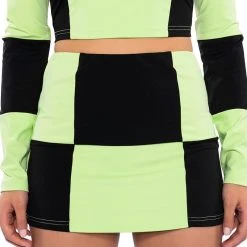 SHEGO SOFT STRETCH MINI SKIRT -helmut shop shego soft stretch mini skirt green multi 3 3