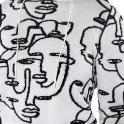 SHE'S GIVING ART REVERSIBLE LONG SLEEVE HOODED SWEATER -helmut shop shes giving art long sleeve hooded sweater white multi 9 9