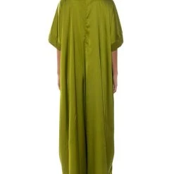 SHE'S RICH OVERSIZED SATIN JUMPSUIT IN GREEN -helmut shop shes rich oversized satin jumpsuit in green green 4 4
