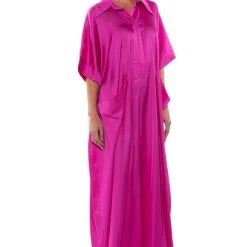 SHE'S RICH OVERSIZED SATIN JUMPSUIT IN PINK -helmut shop shes rich oversized satin jumpsuit in pink pink 2 2