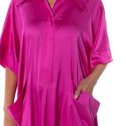 SHE'S RICH OVERSIZED SATIN JUMPSUIT IN PINK -helmut shop shes rich oversized satin jumpsuit in pink pink 5 5