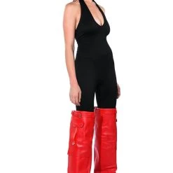 SHES SLEEK DOUBLE LAYER HALTER CATSUIT -helmut shop shes sleek double layer halter catsuit black 11 11