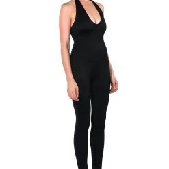 SHES SLEEK DOUBLE LAYER HALTER CATSUIT -helmut shop shes sleek double layer halter catsuit black 13 13