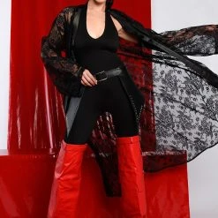 SHES SLEEK DOUBLE LAYER HALTER CATSUIT -helmut shop shes sleek double layer halter catsuit black 8 8