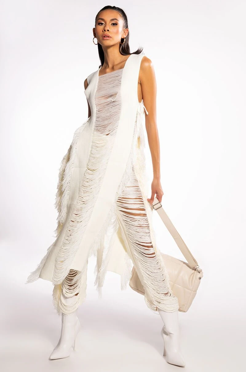 SHREDDED OPEN SIDES KNIT TOP 4 SHREDDED OPEN SIDES KNIT TOP - Image 2