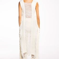 SHREDDED OPEN SIDES KNIT TOP 12 SHREDDED OPEN SIDES KNIT TOP -helmut shop shredded open sides knit top ivory 5 5