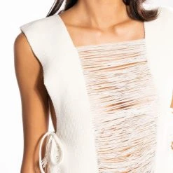 SHREDDED OPEN SIDES KNIT TOP 13 SHREDDED OPEN SIDES KNIT TOP -helmut shop shredded open sides knit top ivory 6 6