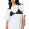 SILHOUETTES SHORT SLEEVE PRINTED TSHIRT -helmut shop silhouettes short sleeve printed tshirt white multi 1 1