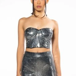 SILVER QUEEN SEQUIN CORSET -helmut shop silver queen sequin corset silver 4 4 c1