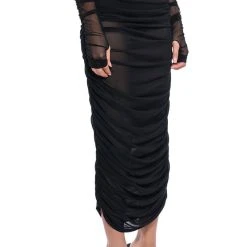 SIMPLE BLISS MESH MAXI SKIRT -helmut shop simple bliss mesh maxi skirt black 2 2