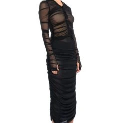 SIMPLE BLISS MESH MAXI SKIRT -helmut shop simple bliss mesh maxi skirt black 4 4