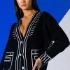 SKETCHY OVERSIZED CARDIGAN -helmut shop sketchy oversized cardigan black multi 1 1