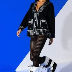 SKETCHY OVERSIZED CARDIGAN -helmut shop sketchy oversized cardigan black multi 3 3