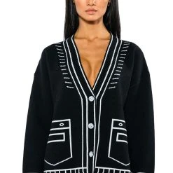 SKETCHY OVERSIZED CARDIGAN -helmut shop sketchy oversized cardigan black multi 4 4 c1