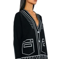 SKETCHY OVERSIZED CARDIGAN -helmut shop sketchy oversized cardigan black multi 5 5