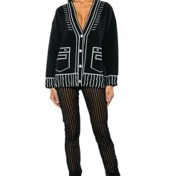SKETCHY OVERSIZED CARDIGAN -helmut shop sketchy oversized cardigan black multi 6 6