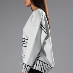 SKETCHY OVERSIZED CARDIGAN -helmut shop sketchy oversized cardigan white multi 7 7 c1