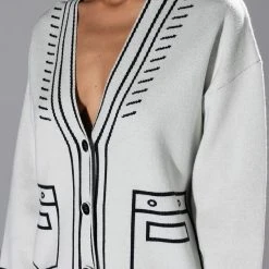 SKETCHY OVERSIZED CARDIGAN -helmut shop sketchy oversized cardigan white multi 9 9 c1