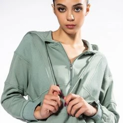 SKY'S THE LIMIT OVERSIZED HALF ZIP SWEATSHIRT -helmut shop skys the limit oversized half zip sweatshirt light green 2 2