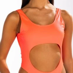 SLEEVELESS DISCO CUTOUT CHEEKY BODYSUIT -helmut shop sleeveless disco cutout cheeky bodysuit orange 6 6