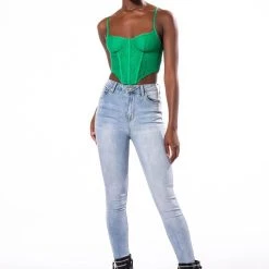 SO SWEET LACE CORSET TOP -helmut shop so sweet lace corset top green 2 2