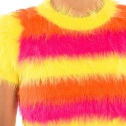 SOMETHING ABOUT THE SUN SHORT SLEEVE SWEATER -helmut shop something about the sun short sleeve sweater orange multi 6 6