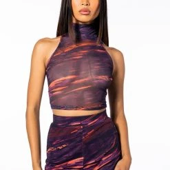 SOMETHING SPECIAL MESH TANK TOP -helmut shop something special mesh tank top purple multi 4 4