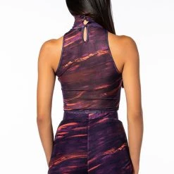 SOMETHING SPECIAL MESH TANK TOP -helmut shop something special mesh tank top purple multi 6 6