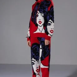 SOUL SEARCHING KNIT HOODIE AND JOGGER SET -helmut shop soul searching knit hoodie and jogger set red 4 4 c1