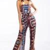 SOUL TIES STRAPLESS WIDE LEG JUMPSUIT 1 SOUL TIES STRAPLESS WIDE LEG JUMPSUIT -helmut shop soul ties strapless wide leg jumpsuit rust multi 1 1