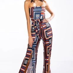 SOUL TIES STRAPLESS WIDE LEG JUMPSUIT