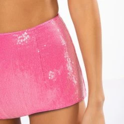SPARKLE AND SHINE SEQUIN BOOTY SHORT -helmut shop sparkle and shine sequin booty short pink 11 11
