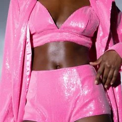 SPARKLE AND SHINE SEQUIN BOOTY SHORT -helmut shop sparkle and shine sequin booty short pink 3 3 c1