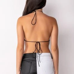 SPITFIRE MESH HALTER CROP TOP -helmut shop spitfire mesh halter crop top white multi 6 6