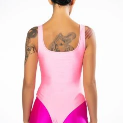 SPOTLIGHT BUCKLE DETAIL CUTOUT CHEEKY BODYSUIT -helmut shop spotlight buckle detail cutout cheeky bodysuit neon pink 6 6