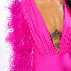 STAR STRETCH STATEMENT SLEEVE BODYSUIT -helmut shop star stretch statement sleeve bodysuit fuchsia 6 6