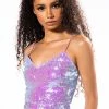 STARSTRUCK SEQUIN V-NECK TANK TOP