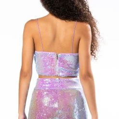 STARSTRUCK SEQUIN V-NECK TANK TOP -helmut shop starstruck sequin v neck tank top purple 5 5