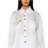 STAY FLY OVERSIZED BUTTON DOWN BLOUSE -helmut shop stay fly oversized button down blouse white 1 1