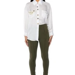 STAY FLY OVERSIZED BUTTON DOWN BLOUSE -helmut shop stay fly oversized button down blouse white 4 4