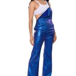STAY WAVY METALLIC OVERALLS -helmut shop stay wavy metallic overalls blue 4 4