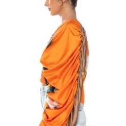 STELLA PRINT LONG SLEEVE SATIN BLOUSE -helmut shop stella print long sleeve satin blouse multi 5 5