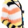 STRIPED FUZZY CARDIGAN -helmut shop striped fuzzy cardigan yellow multi 7 7