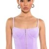 STYLIST VELVET CORSET TOP -helmut shop stylist velvet corset top light purple 1 1