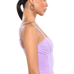 STYLIST VELVET CORSET TOP -helmut shop stylist velvet corset top light purple 5 5