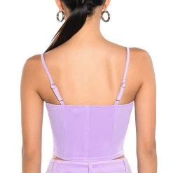 STYLIST VELVET CORSET TOP -helmut shop stylist velvet corset top light purple 6 6