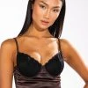 SULTRY LONGLINE BRALETTE TOP -helmut shop sultry longline bralette top black brown 1 1