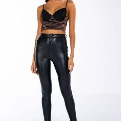 SULTRY LONGLINE BRALETTE TOP -helmut shop sultry longline bralette top black brown 7 7