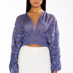 SUMMER DREAMS LACE LONG SLEEVE TOP -helmut shop summer dreams lace long sleeve top purple 3 3