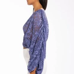 SUMMER DREAMS LACE LONG SLEEVE TOP -helmut shop summer dreams lace long sleeve top purple 4 4